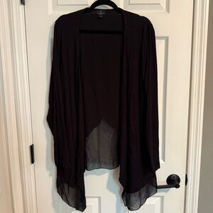 Worthington Women Black Cardigan Plus Size 2X